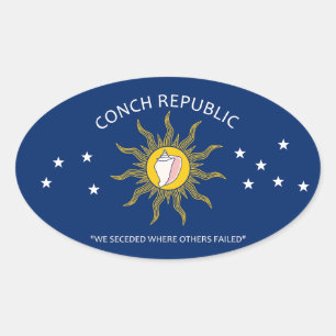 Conch Republic Flag Oval Sticker
