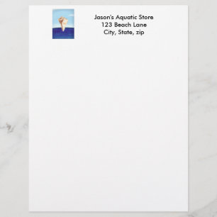 Conch Sea Shell Ocean Painting letterheads Letterhead