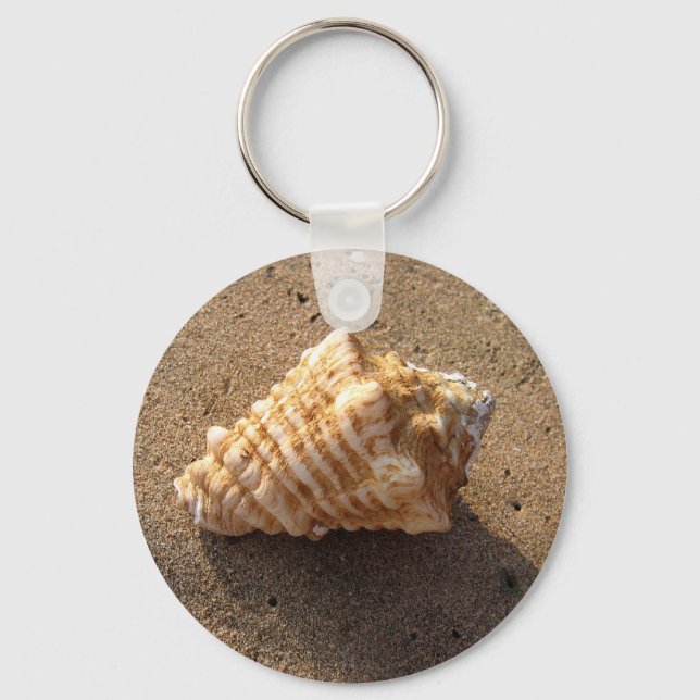 Conch Sea Shell Sand Beach Keychain (Front)