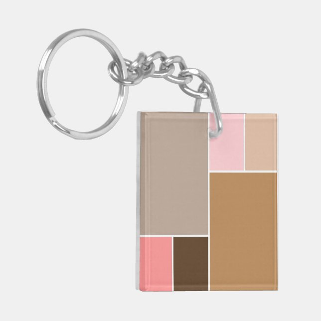 Conch Seashell Colour Blocks Keychain (Front Left)