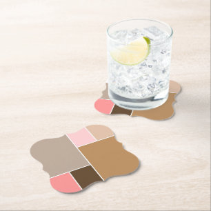 Conch Seashell Colour Blocks Paper Coaster