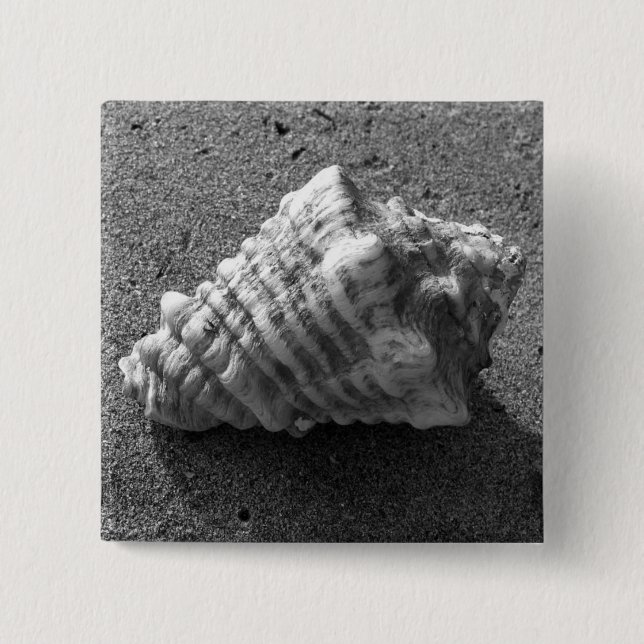 Conch Seashell Sand Beach Button Pin (Front)