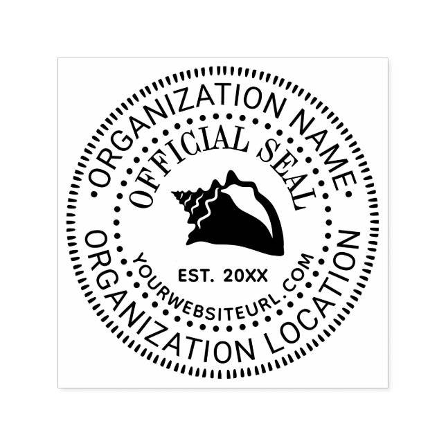 Conch Shell #2 Official Seal Name Loc URL Estd D t Self-inking Stamp (Design)