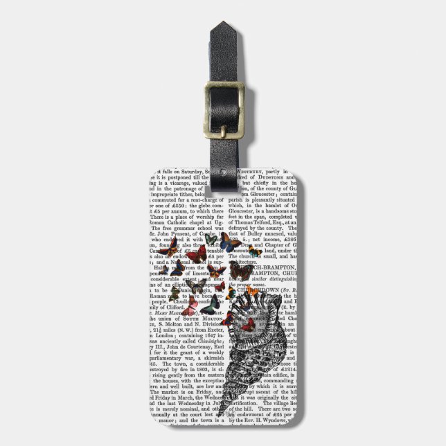 Conch Shell and Butterflies 2 Luggage Tag (Front Vertical)