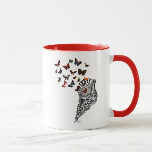 Conch Shell and Butterflies 2 Mug (Right)