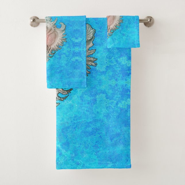 Conch Shell "Beach Life"  Bath Towel Set (Insitu)