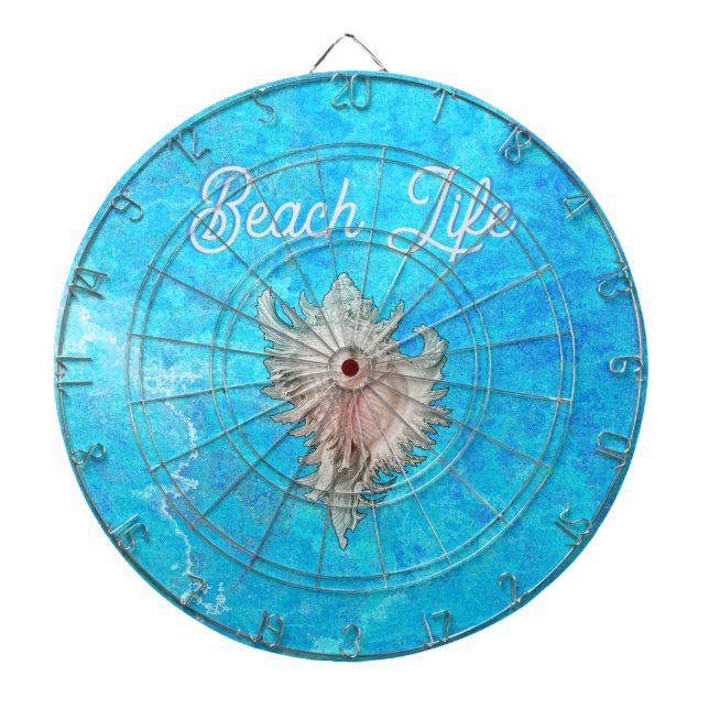 Conch Shell "Beach Life"  Dartboard (Front)