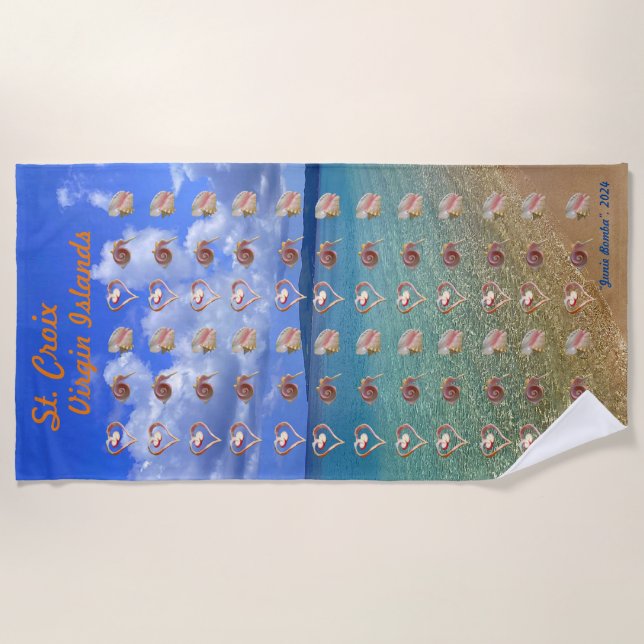Conch Shell Beach Towel (Front)