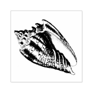 Conch Shell Illustration Rubber Stamp