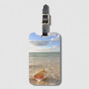 Conch Shell In Sand On Tropical Beach Luggage Tag