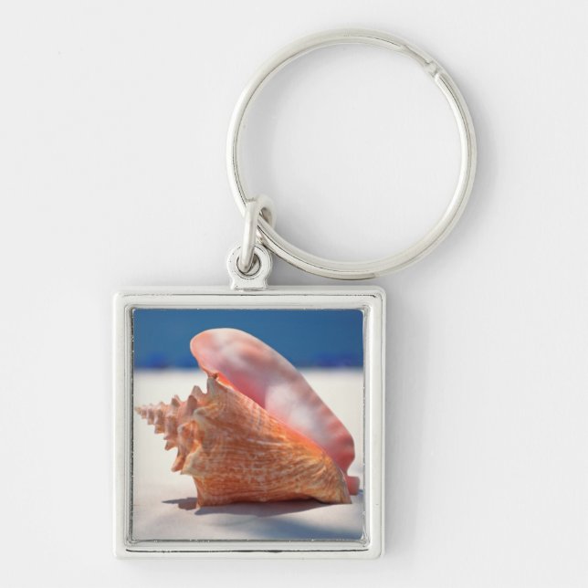 Conch Shell On Beach 2 Keychain (Front)