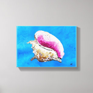 Conch Shell Painting on Canvas Print