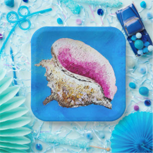 Conch Shell Paper Plates