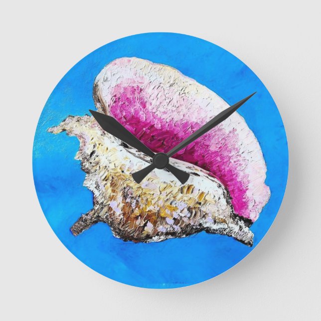 Conch Shell Round Wall Clock (Front)