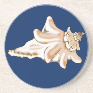 Conch Shell Sandstone Drink Coasters