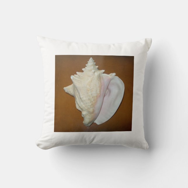 Conch Shell Throw Pillow (Front)