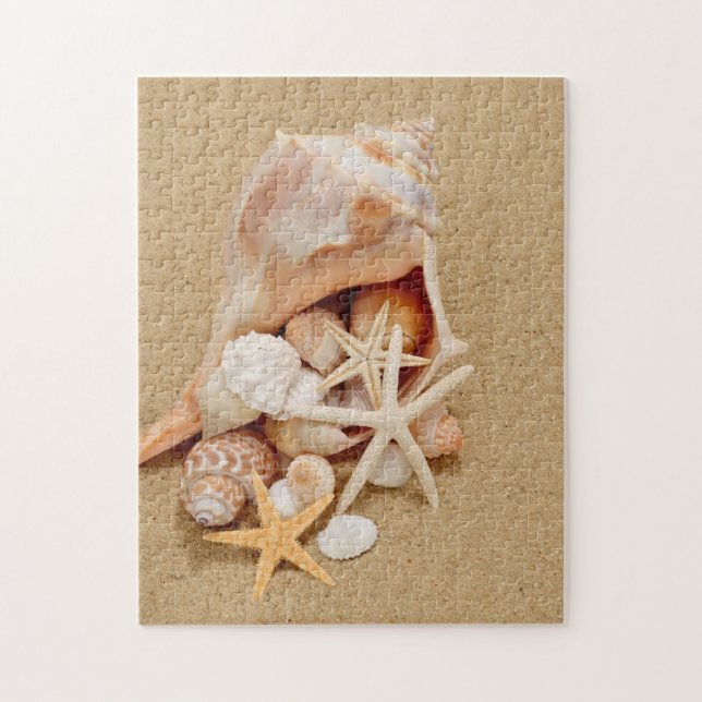 Conch Shell with Shells and Starfish Jigsaw Puzzle (Vertical)