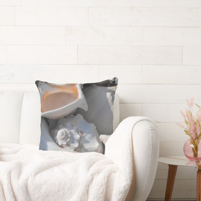 Conch Shells Closeup Throw Pillow (Couch)
