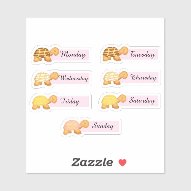 Concha Bread Days Of The Week Turtles (Sheet)