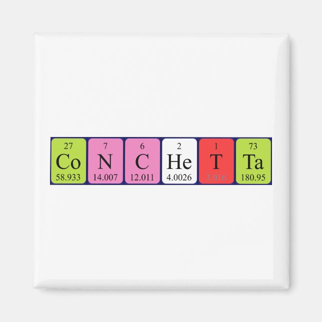 Conchetta periodic table name magnet (Front)
