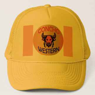 Concho Western Bull Logo – Rustic Cowboy Ranch Trucker Hat