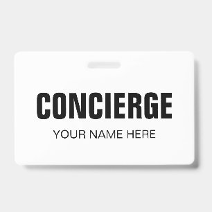 Concierge name badge with clip