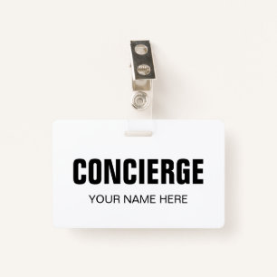 Concierge name badge with clip