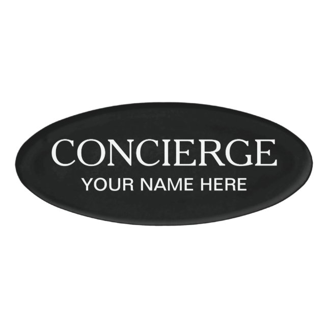 Concierge personalized magnetic name tag (Front)
