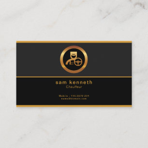 Concise Corporate Bold Black Minimalist Chauffeur Business Card