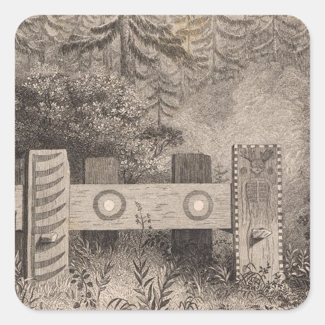Concomely's Tomb, Astoria, Oregon Square Sticker (Front)