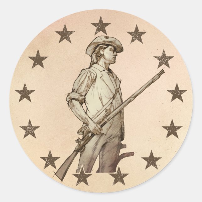 Concord Minuteman Classic Round Sticker (Front)