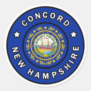 Concord New Hampshire Classic Round Sticker