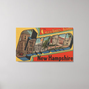 Concord, New Hampshire - Large Letter Scenes Canvas Print