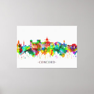 Concord New Hampshire Skyline Canvas Print