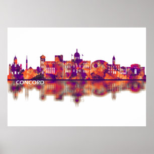 Concord New Hampshire Skyline Poster
