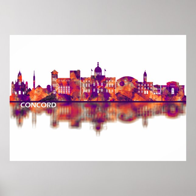 Concord New Hampshire Skyline Poster (Front)