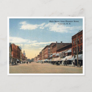Concord NH, Main Street View Vintage Postcard