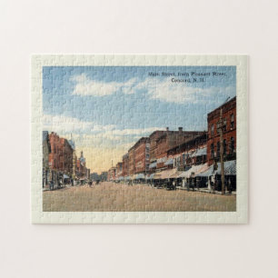 Concord NH, Main Street View Vintage Style Jigsaw Puzzle