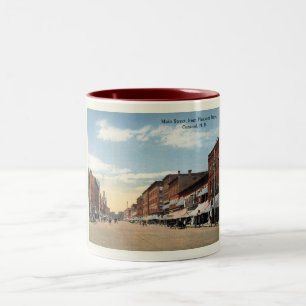 Concord NH, Main Street View Vintage Style  Two-Tone Coffee Mug