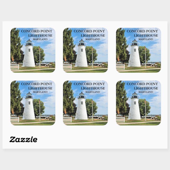Concord Point Lighthouse, Maryland Square Stickers (Sheet)