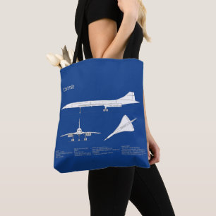 Concorde - Airplane Blueprint Drawing Plans ABD Tote Bag