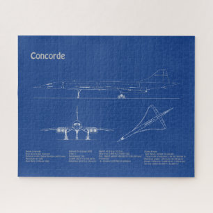 Concorde - Airplane Blueprint Drawing Plans AD Jigsaw Puzzle