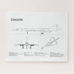 Concorde - Airplane Blueprint Drawing Plans BD Jigsaw Puzzle
