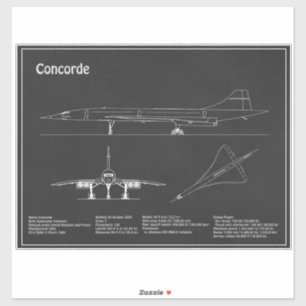 Concorde - Airplane Blueprint Drawing Plans PD