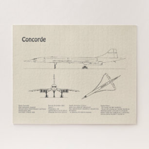 Concorde - Airplane Blueprint Drawing Plans SD Jigsaw Puzzle