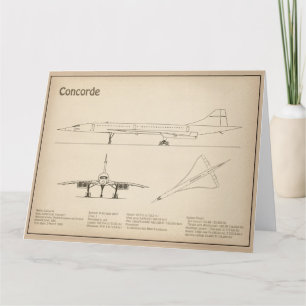 Concorde - Airplane Blueprint Drawing Plans SD Thank You Card