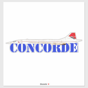 Concorde Jet with Bold Blue Text