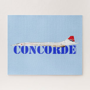 Concorde Jet with Bold Blue Text Jigsaw Puzzle