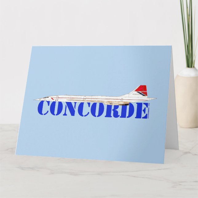 Concorde Jet with Bold Blue Text Thank You Card (Front)