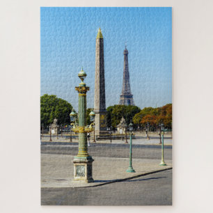 Concorde Luxor Obelisk and Eiffel Tower  - Paris Jigsaw Puzzle